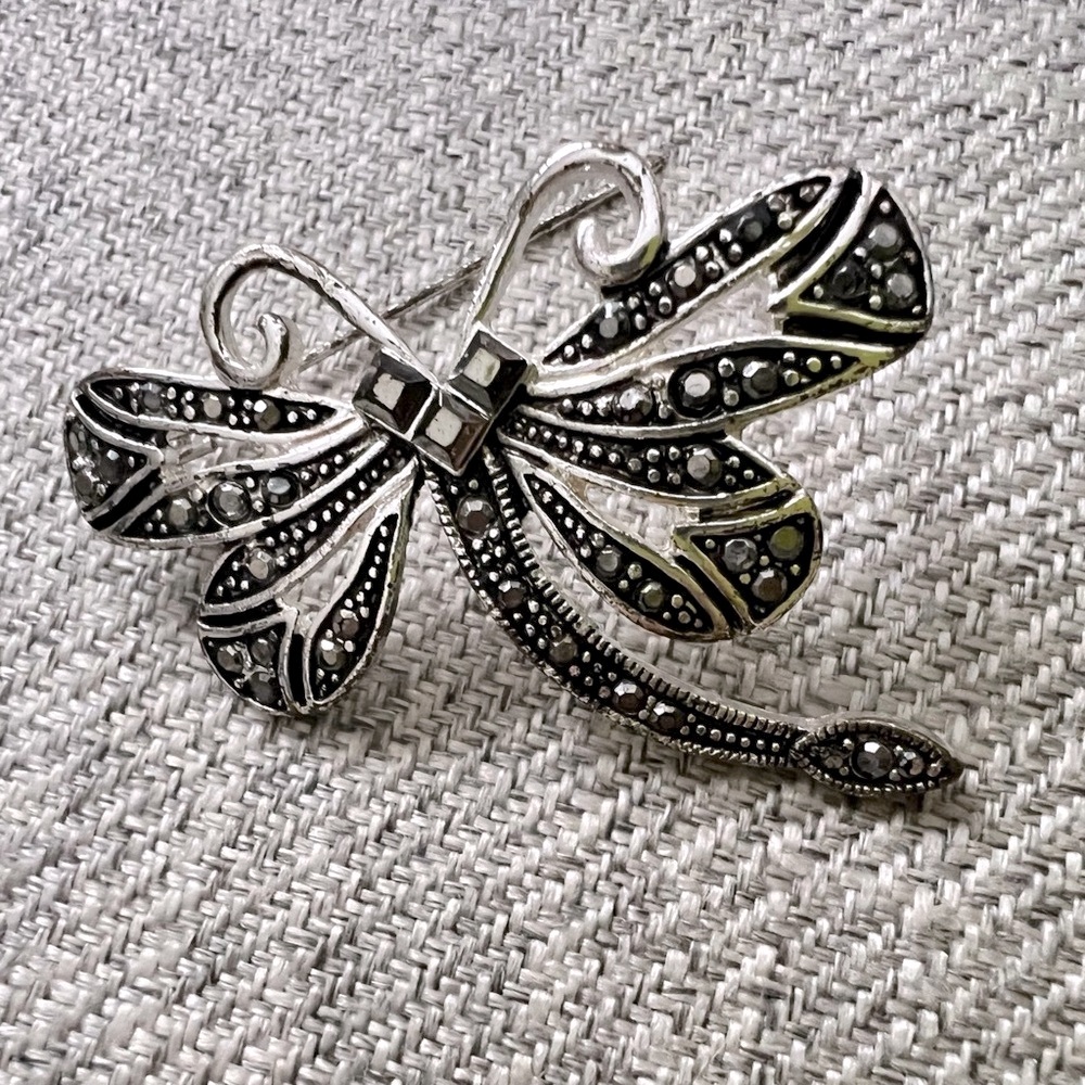 Crystal Rhinestone Vintage Dragonfly Brooch